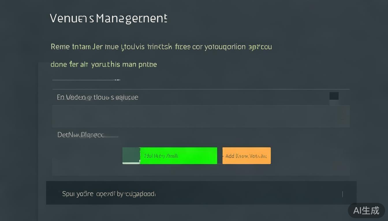 添加场馆信息：进入“场馆管理”模块，点击“新增场馆